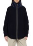 Main View - Click To Enlarge - HERNO - Fuzzy Panel Zip Up Wool Cardigan