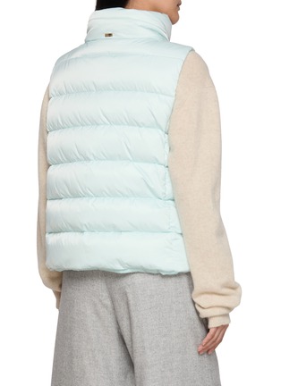 Back View - Click To Enlarge - HERNO - Faux Fur Collar Satin Down Waistcoat