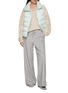 Figure View - Click To Enlarge - HERNO - Faux Fur Collar Satin Down Waistcoat
