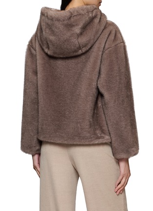 Back View - Click To Enlarge - HERNO - Faux Fur Zip Up Hooded Jacket