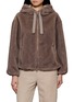 HERNO Faux Fur Zip Up Hooded Jacket