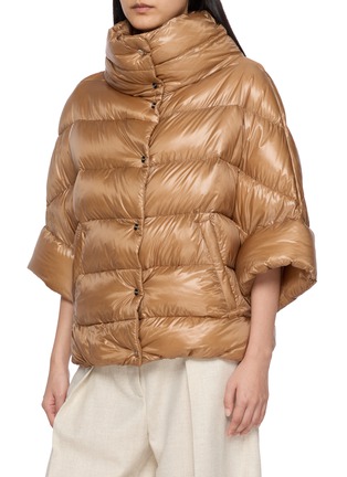Detail View - Click To Enlarge - HERNO - Cape Buttoned Puffer Jacket