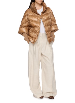 Figure View - Click To Enlarge - HERNO - Cape Buttoned Puffer Jacket