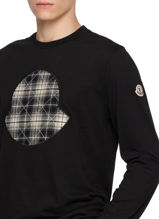  - MONCLER - Long Sleeve Chequered Emblem Appliqué Top