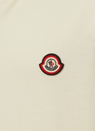  - MONCLER - Logo Badge Crewneck Cotton T-Shirt