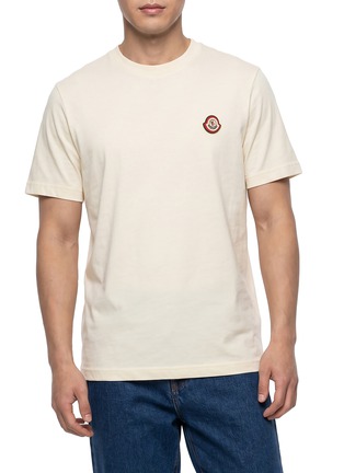 Main View - Click To Enlarge - MONCLER - Logo Badge Crewneck Cotton T-Shirt