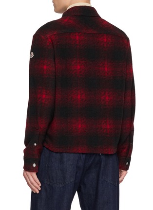 Back View - Click To Enlarge - MONCLER - Chequered Zip Up Shirt