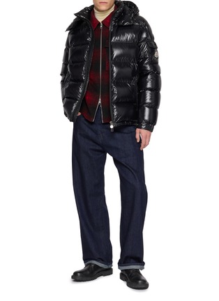 Figure View - Click To Enlarge - MONCLER - Chequered Zip Up Shirt
