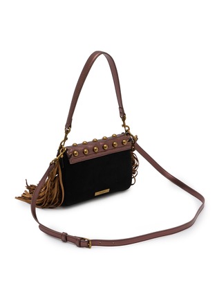 Detail View - Click To Enlarge - KURT GEIGER - Small Oxford Fringe Suede Shoulder Bag
