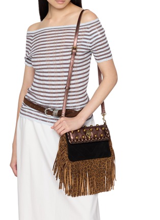 Figure View - Click To Enlarge - KURT GEIGER - Small Oxford Fringe Suede Shoulder Bag