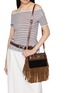 Figure View - Click To Enlarge - KURT GEIGER - Small Oxford Fringe Suede Shoulder Bag