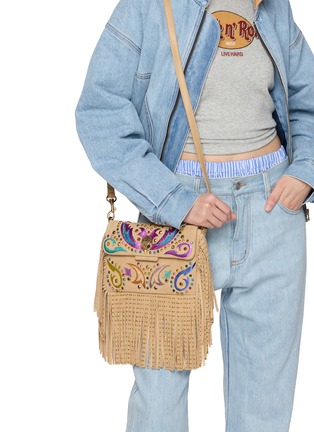 Figure View - Click To Enlarge - KURT GEIGER - Small Oxford Fringe Suede Shoulder Bag