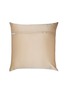 Detail View - Click To Enlarge - SILKY MIRACLE - Double Line Cotton-Silk Square Cushion — Beach Gold/Oyster White