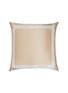 SILKY MIRACLE Double Line Cotton-Silk Square Cushion — Beach Gold/Oyster White