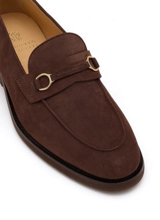 Detail View - Click To Enlarge - BRUNELLO CUCINELLI - Horsebit Suede Loafers