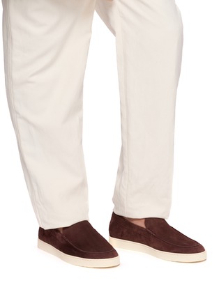 Figure View - Click To Enlarge - BRUNELLO CUCINELLI - Suede Loafer Sneakers