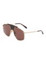 ALAÏA Metal Angilar Aviator Sunglasses