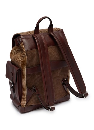 Detail View - Click To Enlarge - BRUNELLO CUCINELLI - Leather Techno Fabric City Back Pack