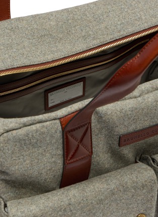 Detail View - Click To Enlarge - BRUNELLO CUCINELLI - Wool Alpaca Cashmere Leather Travel Bag
