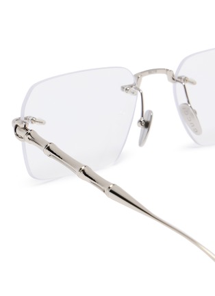 Detail View - Click To Enlarge - GUCCI - Metal Rectangle Optical Glasses