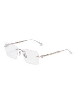 Main View - Click To Enlarge - GUCCI - Metal Rectangle Optical Glasses