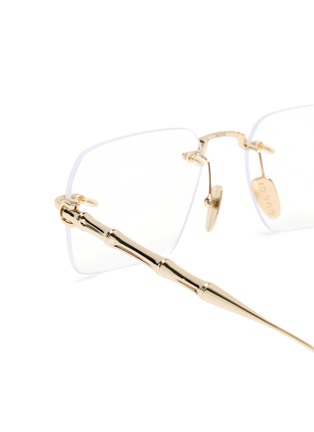 Detail View - Click To Enlarge - GUCCI - Metal Rectangle Optical Glasses