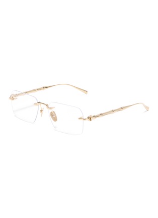 Main View - Click To Enlarge - GUCCI - Metal Rectangle Optical Glasses
