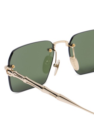 Detail View - Click To Enlarge - GUCCI - Metal Rectangle Sunglasses