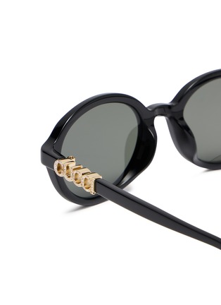 Detail View - Click To Enlarge - GUCCI - Recycled Acetate Oval Sunglasses