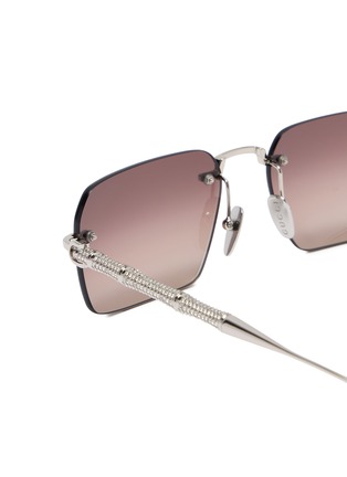 Detail View - Click To Enlarge - GUCCI - Metal Rectangular Sunglasses