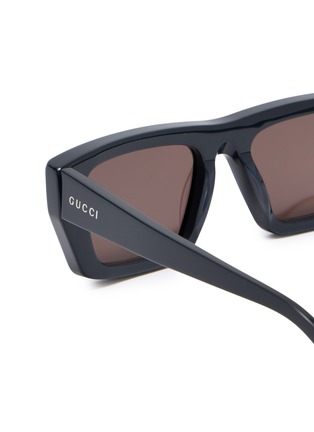 Detail View - Click To Enlarge - GUCCI - Recycled Acetate Rectangular Sunglasses