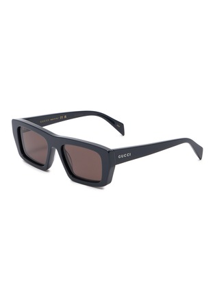 Main View - Click To Enlarge - GUCCI - Recycled Acetate Rectangular Sunglasses