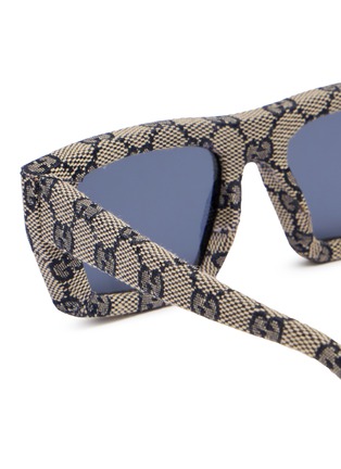 Detail View - Click To Enlarge - GUCCI - Recycled Acetate Rectangular Sunglasses