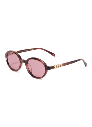 Main View - Click To Enlarge - GUCCI - Recycled Acetate Oval Sunglasses