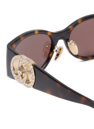 Detail View - Click To Enlarge - GUCCI - Injection Oval Sunglasses