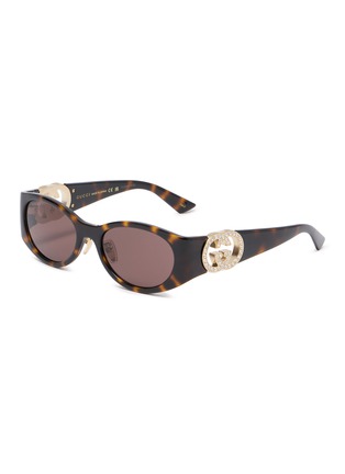Main View - Click To Enlarge - GUCCI - Injection Oval Sunglasses
