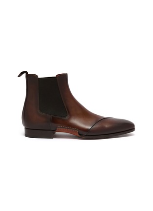Main View - Click To Enlarge - MAGNANNI - Patina Leather Chelsea Boots