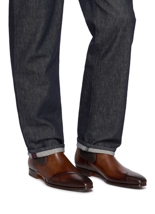 Figure View - Click To Enlarge - MAGNANNI - Patina Leather Chelsea Boots