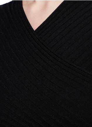 Detail View - Click To Enlarge - LIVE THE PROCESS - Crisscross panelled rib knit sweater