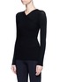 Front View - Click To Enlarge - LIVE THE PROCESS - Crisscross panelled rib knit sweater
