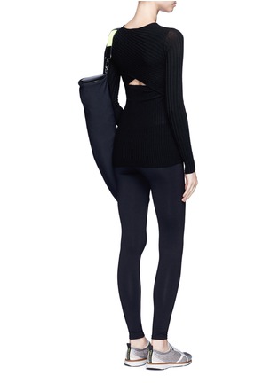 Figure View - Click To Enlarge - LIVE THE PROCESS - Crisscross panelled rib knit sweater