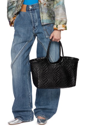 Figure View - Click To Enlarge - DRAGON DIFFUSION - Nantucket Optical Weave Leather Basket Tote Bag