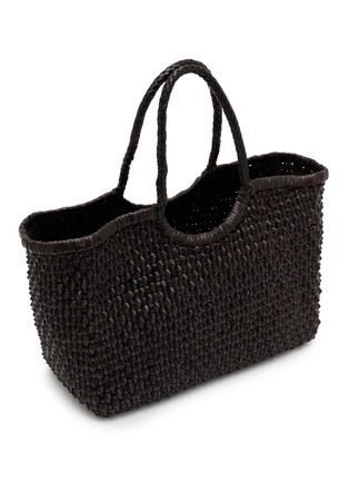 Detail View - Click To Enlarge - DRAGON DIFFUSION - Nantucket Cactus Weave Leather Basket Tote Bag