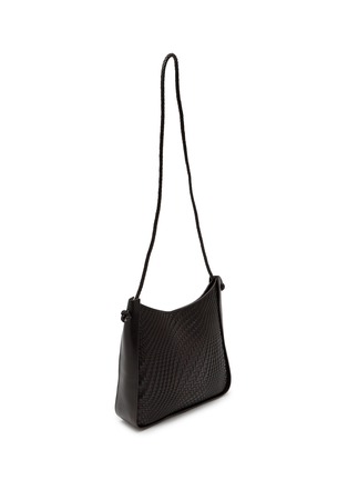 Detail View - Click To Enlarge - DRAGON DIFFUSION - Glendhu Optical Weave Gusset Leather Hobo Bag