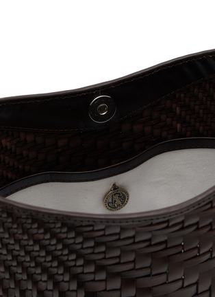 Detail View - Click To Enlarge - DRAGON DIFFUSION - Glendhu Optical Weave Gusset Leather Hobo Bag