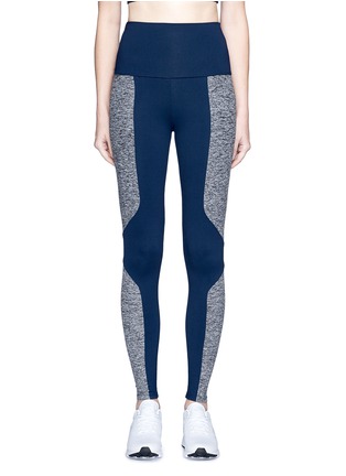 Main View - Click To Enlarge - LIVE THE PROCESS - 'Geometric' foldable waist performance leggings