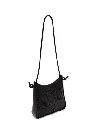 Detail View - Click To Enlarge - DRAGON DIFFUSION - Glendhu Optical Weave Gusset Leather Hobo Bag