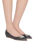 Figure View - Click To Enlarge - RUPERT SANDERSON - Bedfa Leather Skimmer Flats