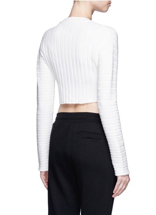 Back View - Click To Enlarge - LIVE THE PROCESS - 3D printed chunky rib knit cropped cardigan