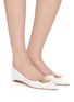 Figure View - Click To Enlarge - RUPERT SANDERSON - Bedfa Pebble Leather Skimmer Flats